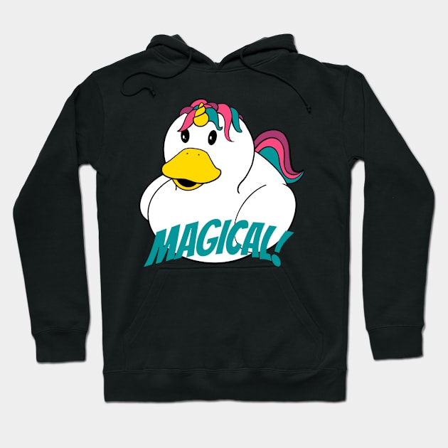 Magical Unicorn Rubber Duck Hoodie by Alisha Ober Designs